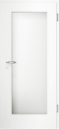 Weiße gefräste Tür Chello 10 mit Glaseinsatz (Chello-10-LA)